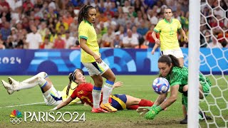 Brazil stuns Spain in 42 win advances to gold medal match  Paris Olympics  NBC Sports [upl. by Riane]