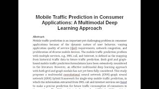 Mobile Traffic Prediction in Consumer Applications A Multimodal Deep Learning Approach [upl. by Dynah613]