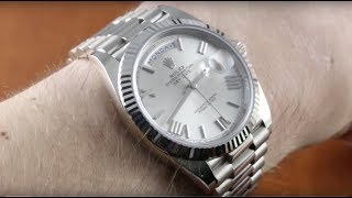 Rolex DayDate 40 WHITE GOLD 228239 Luxury Watch Review [upl. by Laural924]