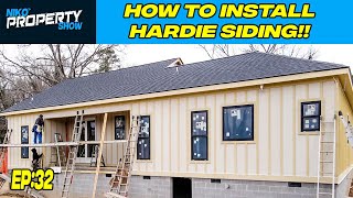 How To Install Board and Batten Siding  Building A 350000 Custom House  EP 32 [upl. by Ydnagrub]