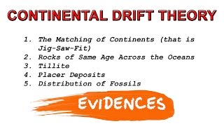 Alfred Wegeners Evidence of Continental Drift Theory [upl. by Ettesil]