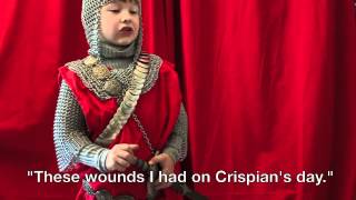 5 yearold Henry V St Crispins Day speech Shakespeare [upl. by Nylesoj959]