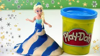 Play Doh • Suknia dla Elzy i Anny • Disney Frozen • Bajki dla dzieci [upl. by Isawk389]