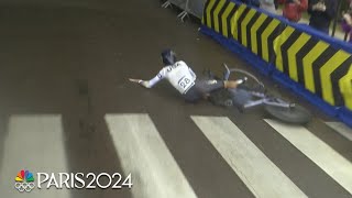 SLIP N SLIDE Rain wreaks havoc on womens cycling time trial  Paris Olympics  NBC Sports [upl. by Migeon69]