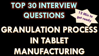 Granulation process for tablet manufacturing in Pharmaceutical industry l 30 Question and answers [upl. by Huskey]