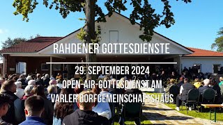 Rahdener Gottesdienste 29 September Gottesdienst am Varler Dorfgemeinschaftshaus [upl. by English]