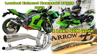 Loudest Exhaust Finally Arrow Exhaust in ZX10R 2024 [upl. by Yrred]