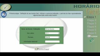 Horário Fácil  Tutorial Etapa 1  Sistema para montar grade horária escolar [upl. by Cristiona]