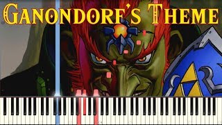 The Legend of Zelda  Enter Ganondorf Ganondorfs Theme Game Over  Piano Synthesia [upl. by Chapell]