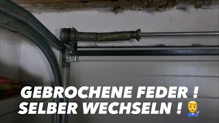 Garagentor  Feder gebrochen  Reparatur  wechseln  Hörmann  Anleitung  Tutorial [upl. by Jablon350]