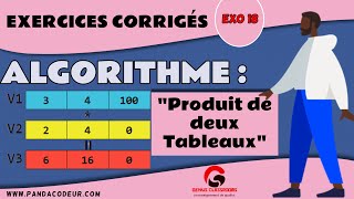 Algorithme  Exercices corrigés 18 Algorithme Produit de deux Tableaux Vecteurs [upl. by Eiramadnil595]