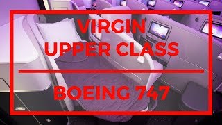 VIRGIN ATLANTIC UPPER CLASS CABIN  BOEING 747  LGW  MBJ [upl. by Anahsat]