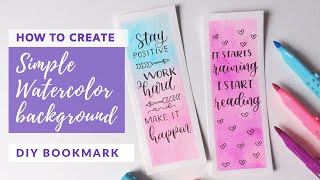 Simple Watercolor Background with Artline Stix  DIY Bookmark Tutorial [upl. by Eanal821]