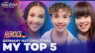 🇩🇪 Germany Junior Eurovision 2023  National Final • My Top 5 [upl. by Ralip963]