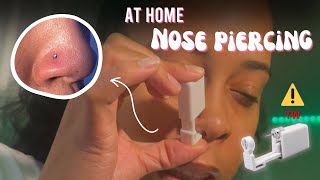 Piercing My Nose At Home Aliexpress nose piercing kit ✨ [upl. by Irena]