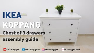 IKEA KOPPANG chest of 3 drawers assembly instructions very detailed [upl. by Retrak]