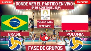 🏐Brasil vs Polonia🏐Dónde Verlo EN VIVOVolleyball FemeninoParís 2024 [upl. by Vez]