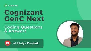 Cognizant GenC Next Coding Questions and Answers 2022 [upl. by Pucida]