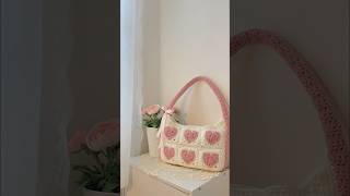 💖Heart Granny Square Bag💖 crochetbag crochet [upl. by Imuya]