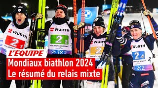 Mondiaux Biathlon 2024  La France championne du monde du relais mixte à Nove Mesto [upl. by Patrich]