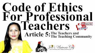 CODE OF ETHICS FOR PROFESSIONAL TEACHERS Preamble [upl. by Emiline226]