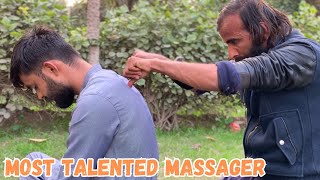 MOST TALENTED STREET MASSAGER  ASMR TAPPING HEAD amp BACK MASSAGE  asmr massage [upl. by Anitnatsnok]