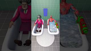 Cartoon water spiderman scaryteacher animation 3danimation cartoon [upl. by Alvinia]