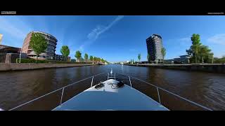 Leeuwarden  Fahrt in die Stadt  anlegen im Park  Widescreen Version  ASMR  Holland by Boat [upl. by Colbert969]