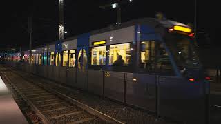 Sweden Stockholm Karlsbodavägen Tram Stop  night [upl. by Dowling]