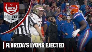 Florida’s Jamari Lyons ejected for spitting on FSU lineman  ESPN College Football [upl. by Ennaecarg334]