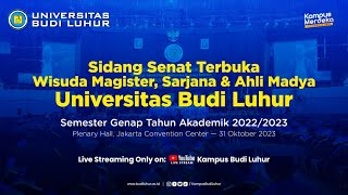 Wisuda Universitas Budi Luhur Semester Genap Tahun Akademik 20222023 [upl. by Kamilah]