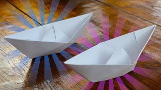 Как сделать кораблик оригами из бумаги А4 без клея и ножниц origami boat [upl. by At531]