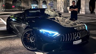 NEW 2022 Mercedes SL 63 AMG  Full NIGHT Drive Review Interior Exterior Sound [upl. by Lebaron]