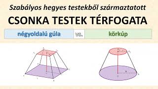 Négyoldalú csonka gúla vs csonka körkúpkúp térfogata [upl. by Aymer]