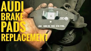 AUDI BRAKE PADS REPLACEMENT  CHANGE  HOW TO  Q3  Q5  A4  A6  A3 [upl. by Antoinetta919]