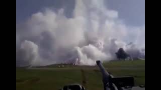 Tank deploying smoke screen live footage [upl. by Ettenig]