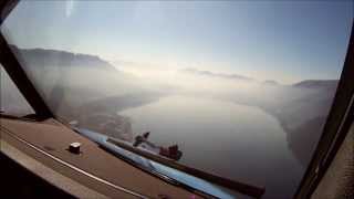 COCKPIT VIEW  B737 landing Chambery LFLBCMF RWY 18 [upl. by Laved]