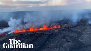 Aerial pictures show Hawaii’s Kilauea volcano erupting [upl. by Home972]