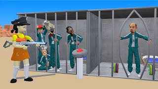 Scary Teacher 3D vs Squid Game Help Miss T and Nick Escape Granny’s Prison 5 Times Challenge [upl. by Illek]