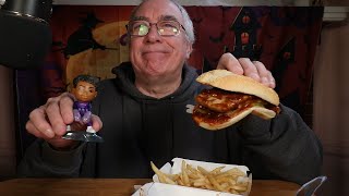 ASMR Eating McDonalds McRib Sandwich Whispering [upl. by Iahk]