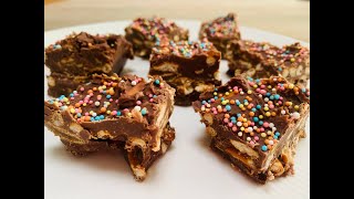 Rocky road recipe with Dutch stroopwafels and pretzels  New recipe [upl. by Leuas]