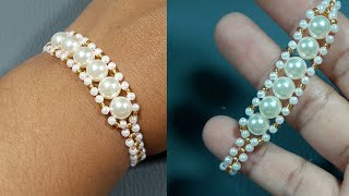 Pulsera con perlas y mostacillas Tutorial [upl. by Starbuck]