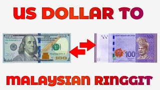 US Dollar To Malaysian Ringgit Exchange Rate Today  Dollar To Ringgit  USD To MYR [upl. by Aicila665]