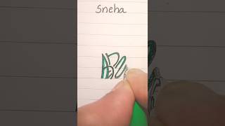 💚Sneha💚 namelogo shortsviral logoscalligraphy subscribe nameart nametattoo support status [upl. by Mikahs]