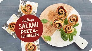 Rezept für saftige SalamiPizzaschnecken [upl. by Netsirc]