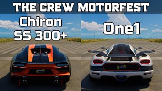 The Crew Motorfest  Bugatti Chiron Super Sport 300 vs Koenigsegg One1  Drag Race [upl. by Samanthia77]