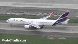 Así llegó el primer vuelo regular de LATAM a Chile con saludo de agua [upl. by Walcott831]