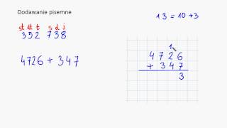 Dodawanie pisemne [upl. by Lraep]