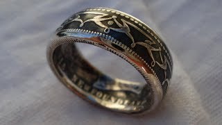 How to Contrast a Silver Coin Ring  Patina Finish [upl. by Anoved]