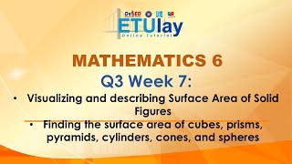 Visualizing and describing Surface Area of Solid Figures  Math 6  Quarter 3 Week 7 [upl. by Tirma904]